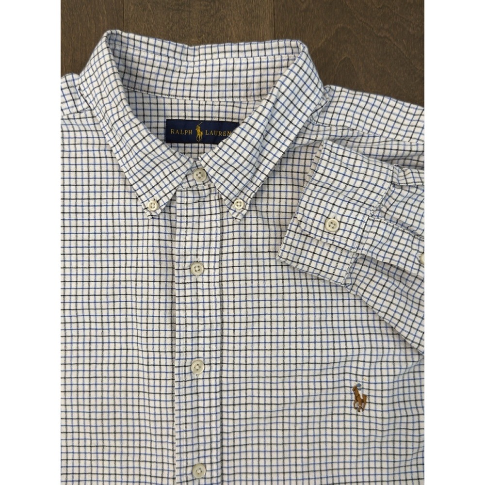 Ralph Lauren Mens Shirt Size 2XB Button Down White Oxford Flesh Pony Long Sleeve